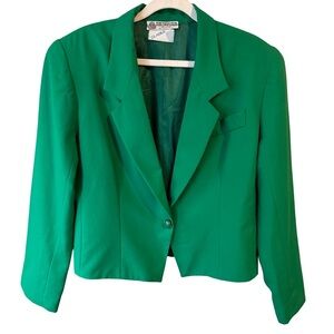 Clasile Pure Virgin Wool Vintage Emerald Blazer Size 10 Retro Office Classic